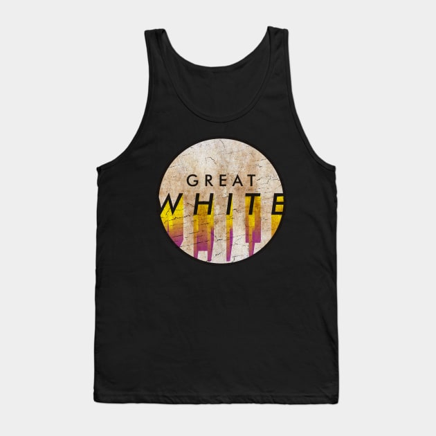 Great White - VINTAGE YELLOW CIRCLE Tank Top by GLOBALARTWORD